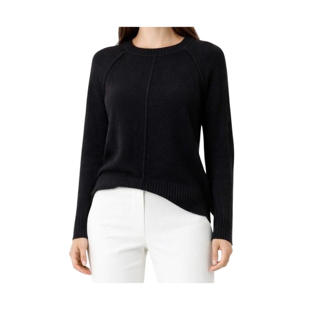Ann Taylor Sweater Size XS Black Wool Blend Long Sleeve Pullover Side Slits  NWT